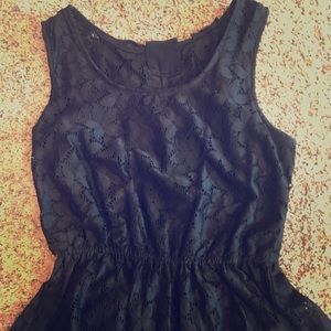 Black lace peplum top